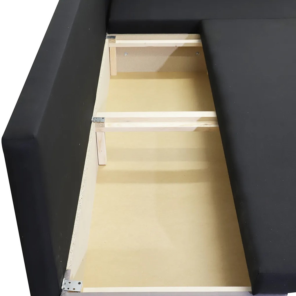 MEGA OKAZJA Narożnik kanapa z funkcją spania ARKO Czarny/Różowy