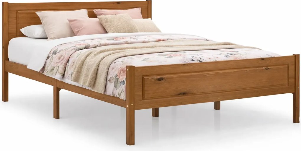 Drewniane łóżko miodowy brąz 120x200 F0-H86