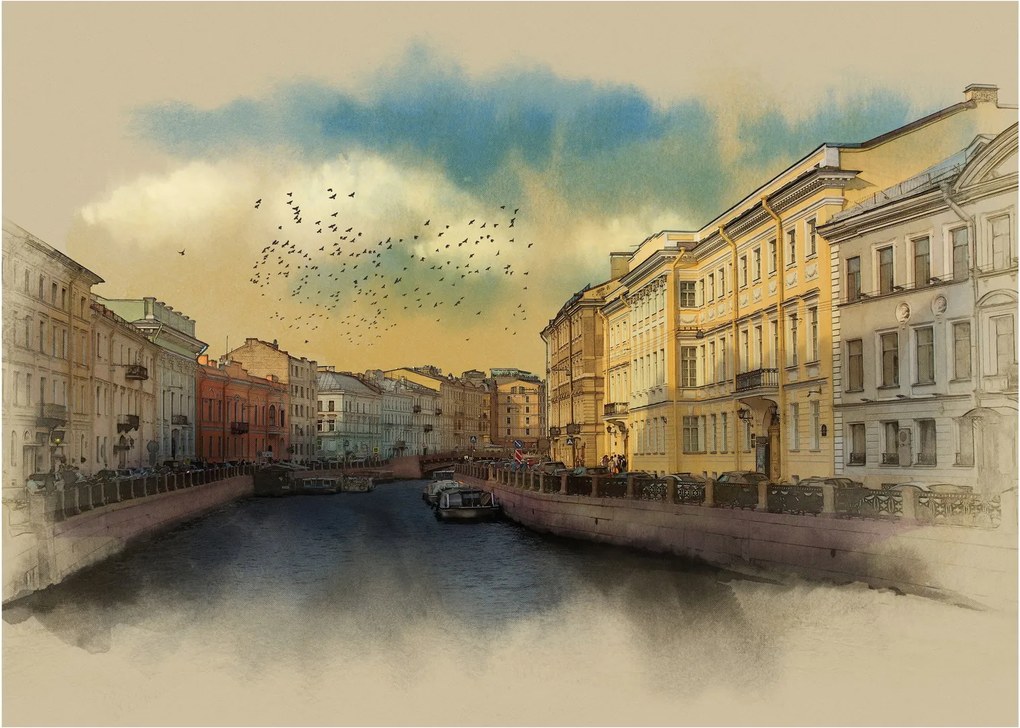 Obraz - Rzeka Mojka, Sankt Petersburg, Rosja (70x50 cm)