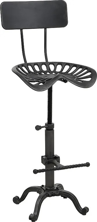 Stołek barowy MCW-N26,  czarno-srebrny