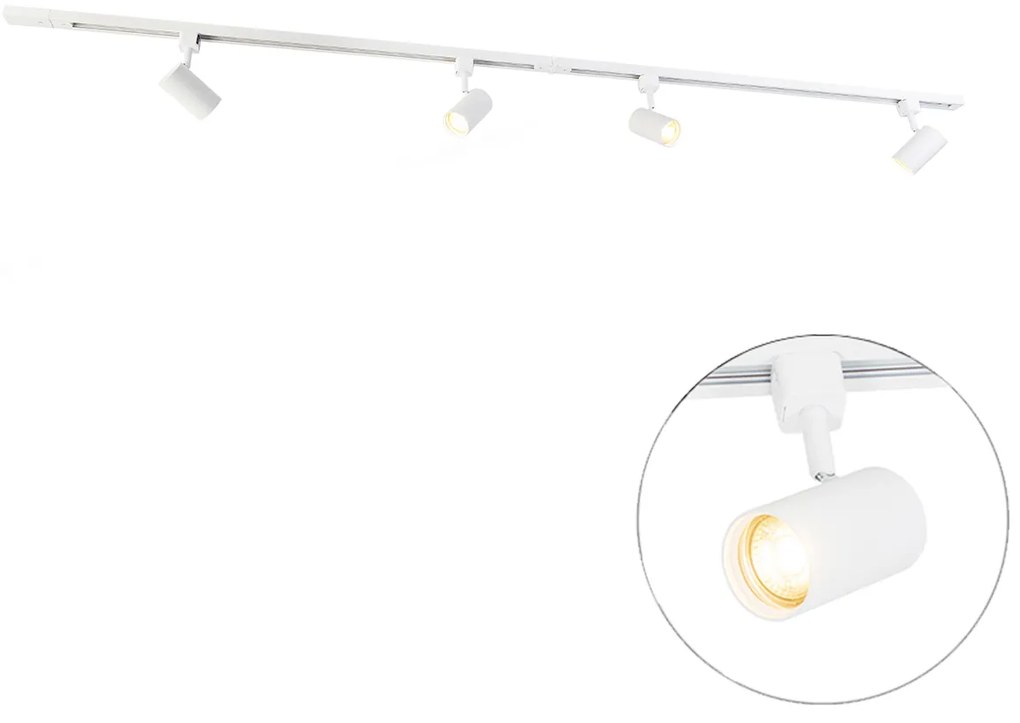 Nowoczesny system szynowy jednofazowy z 4 białymi reflektorami - Jeana