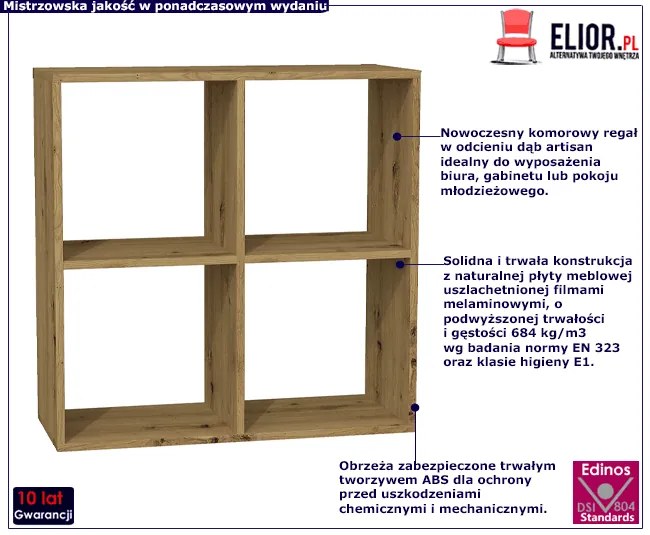 Regał pod biurko w kolorze dąb artisan - Selex 5X