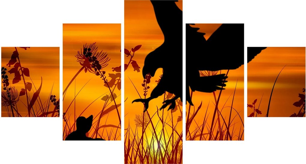 Obraz sylwetki drapieżnika (125x70 cm)