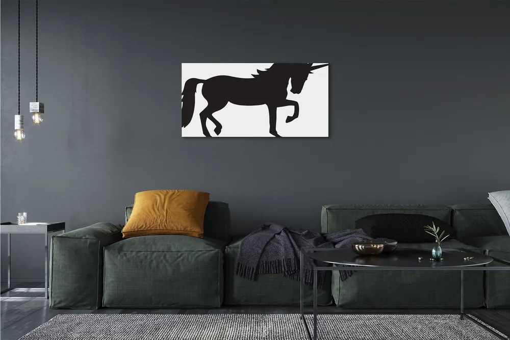 Obraz drukowany na płótnie Mistyczny Czarny Jednorożec