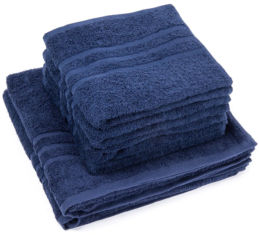 Zestaw ręczników „Classic” granatowy, 4 szt. 50 x 100 cm, 2 szt. 70 x 140 cm, 4 szt. 50 x 100 cm, 2 szt. 70 x 140 cm