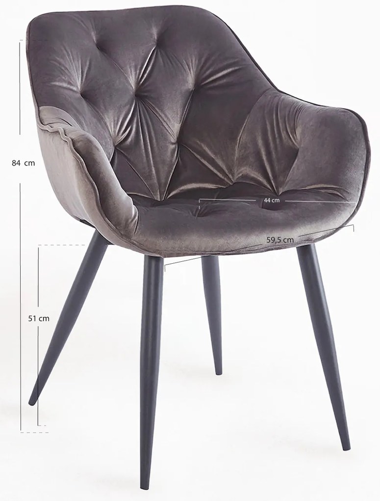 Krzeso Zandel z czarnego aksamitu