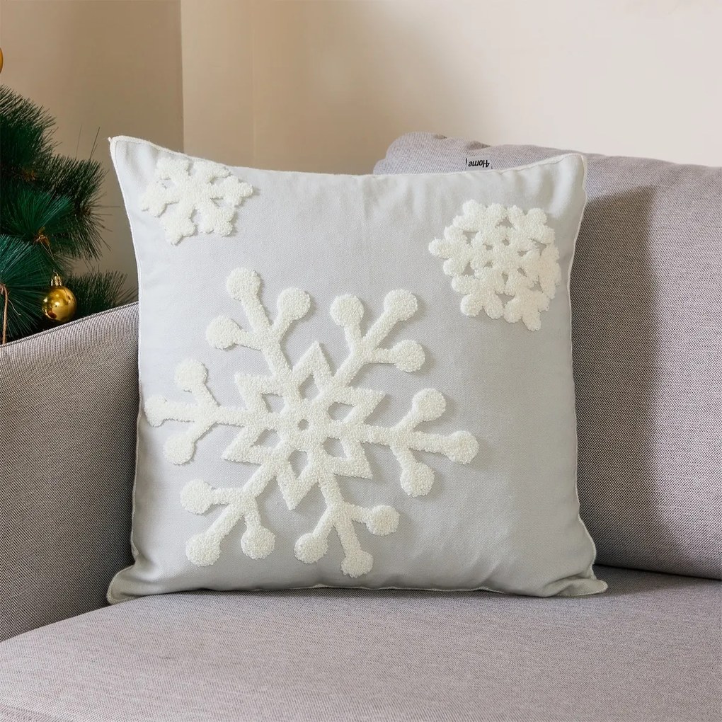 4Home Poszewka na poduszkę Happy winter szary, 45 x 45 cm