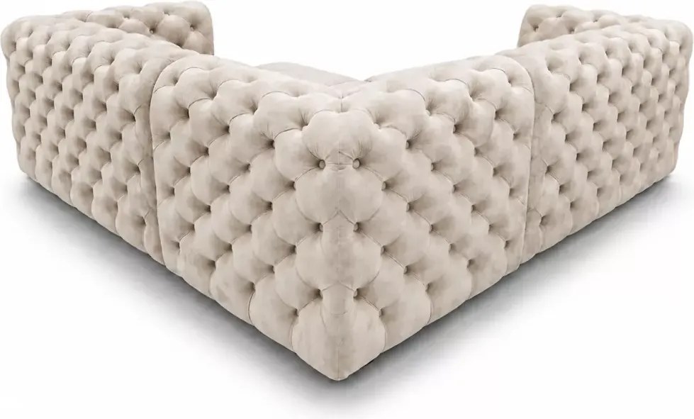 Narożnik Chesterfield Moet 250x250 pikowany z funkcją spania i pojemnikiem