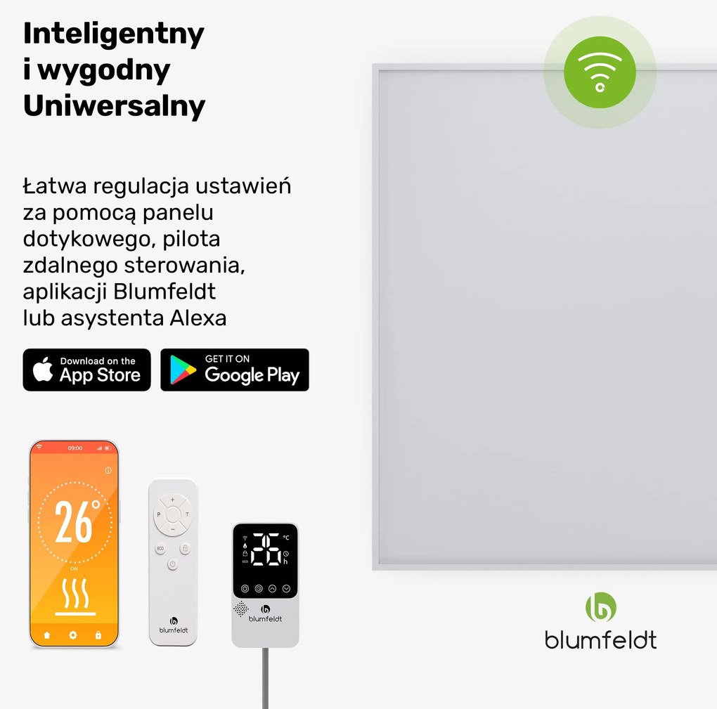 Blumfeldt RadiantSmart Smart 360W 60x60cm Panel na podczerwień Biały