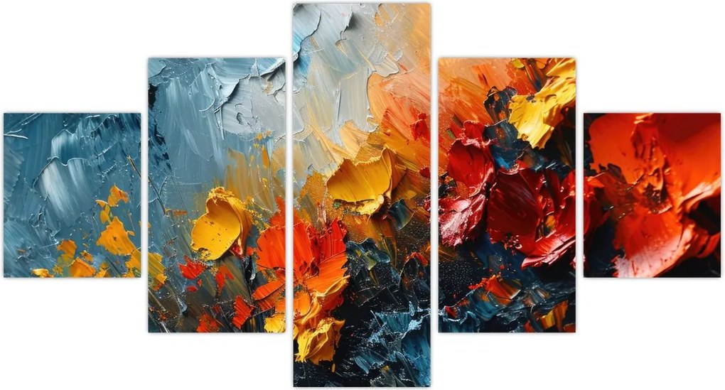 Obraz - Abstrakcyjny obraz kwiatów III. (125x70 cm)