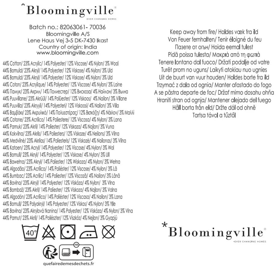 Brązowy koc z bawełny z recyklingu 130x160 cm Arni – Bloomingville