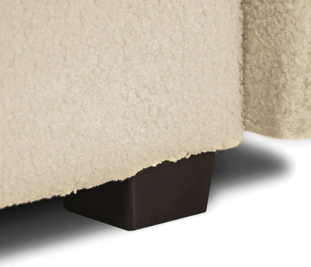 Sofa z Funkcją Spania PORTO Wersalka Dwuosobowa Rozkładana Jasnobeżowa Boucle Nowoczesna do Salonu