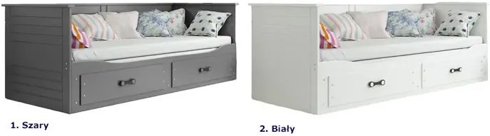 Szare łóżko rozkładane dziecięce z materacem 80x200 G3-B26