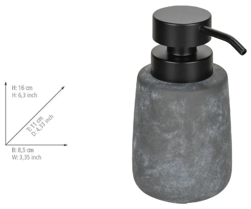 Szary dozownik do mydła ceramiczny 400 ml Sacile – Wenko
