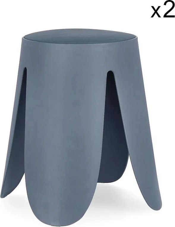 Zestaw 2 mosiężnych stołków z polipropylenu - IMOGEN