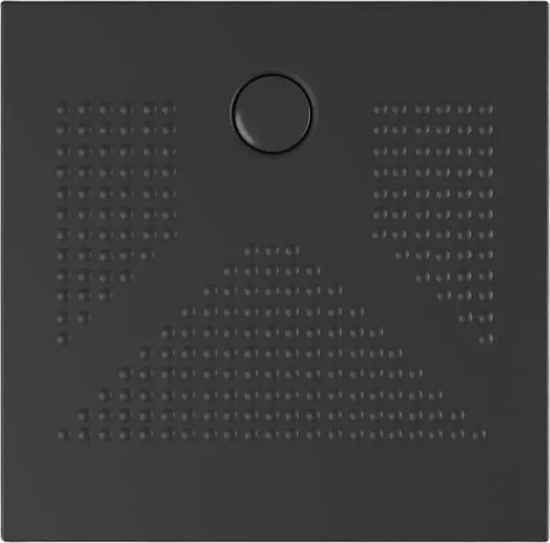 Brodzik kwadratowy "Denver" matowy czarny z cienkiej, antypoślizgowej ceramiki 80x80h cm