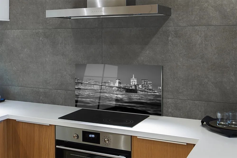 Panel Szklany Szeroka Panorama Mostu na Rzece