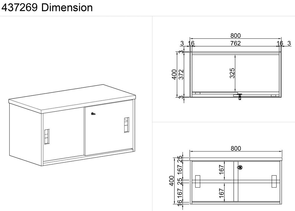 Nadstawka z przesuwnymi drzwiami MIRELLI, 800 x 400 x 400 mm, brzoza