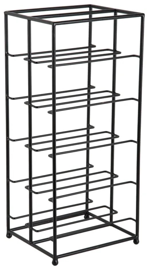 Czarny metalowy regał na wino liczba butelek 10 25x57x22,5 cm Dual Floor – PT LIVING