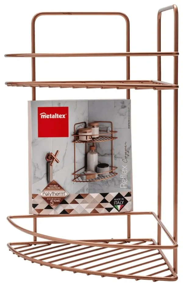 2-poziomowa narożna półka łazienkowa Metaltex Copper