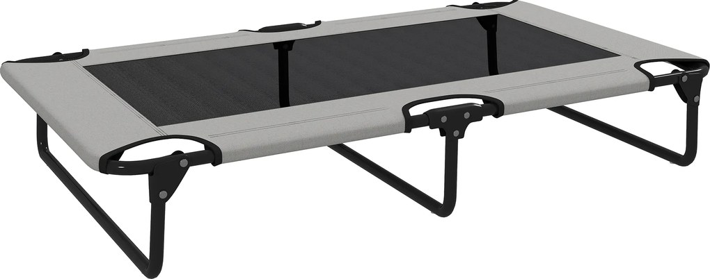 PawHut Przenośne podwyższone legowisko dla psa, podwyższone legowisko dla zwierzęcia z oddychającą siatką, dla dużych psów, Jasnoszary