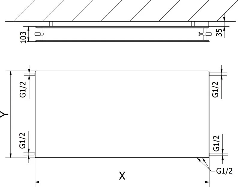 Mexen CVHF20 Hygiene Flat grzejnik płytowy 600 x 1000 mm, podłączenie dolne, 1004 W, biały - W620HF-060-100-00