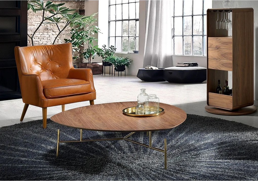 Fotel obrotowy z brązowej skóry 5053 ANGEL CERDA