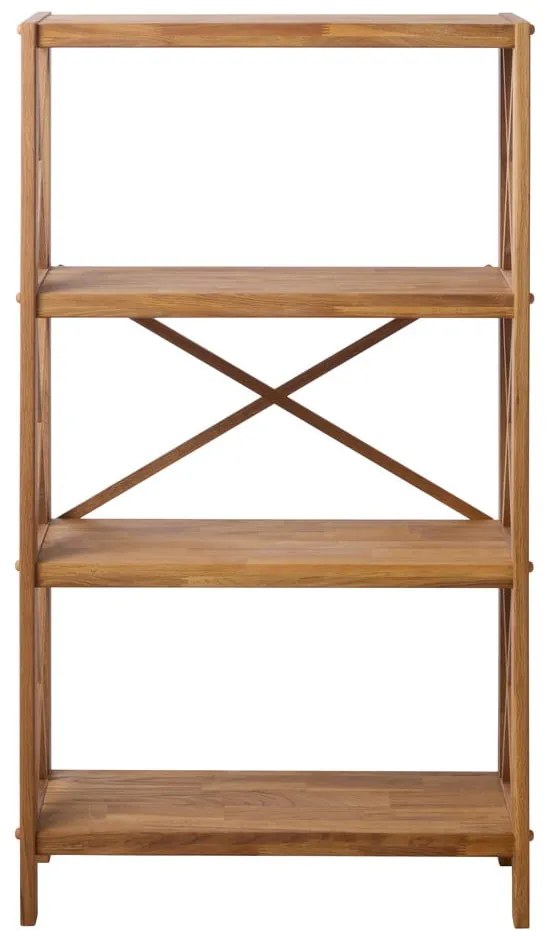 Regał z litego drewna dębowego w naturalnym kolorze 70x124 cm X-Shelf – Unique Furniture
