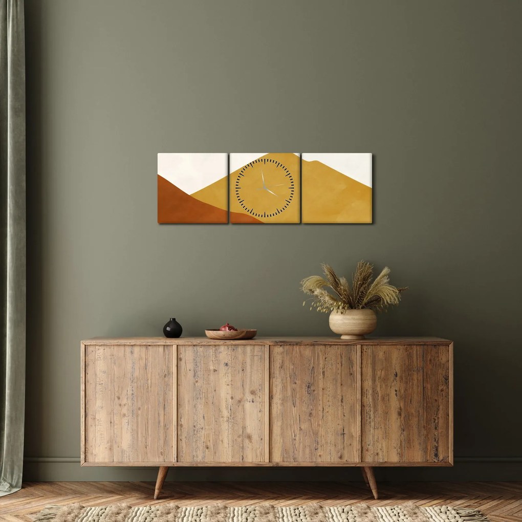 Obraz - Góry akwarelowe N⁰1 (z zegarem) (90x30 cm)
