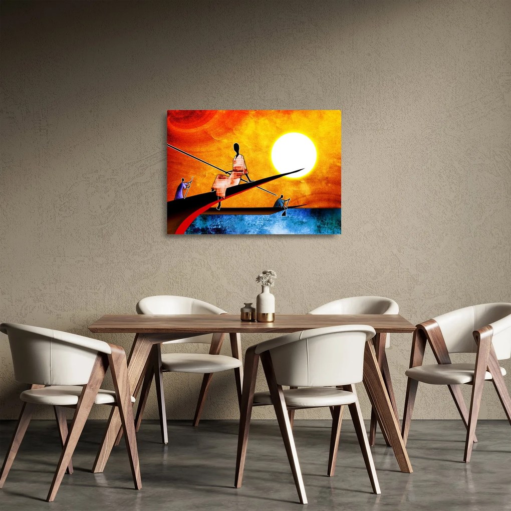 Obraz na szkle z okresu starożytnego malarstwa (70x50 cm)
