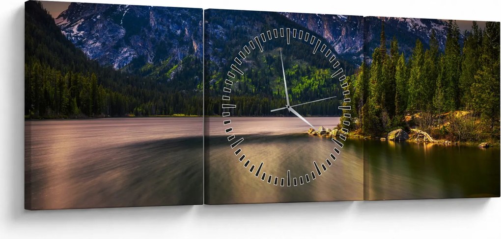 Obraz - Park Narodowy Grand Teton (z zegarem) (90x30 cm)
