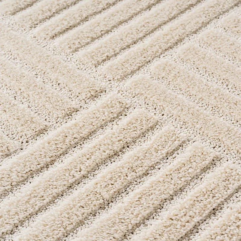 Dywan nowoczesny 3D Art kremowy Kwadraty koło 160 cm x 160 cm