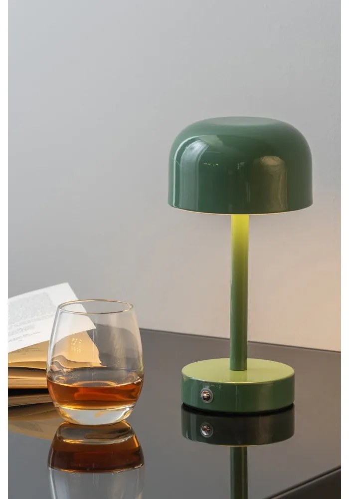 Zielona lampa stołowa LED z metalowym kloszem (wysokość 24,5 cm) James – Leitmotiv