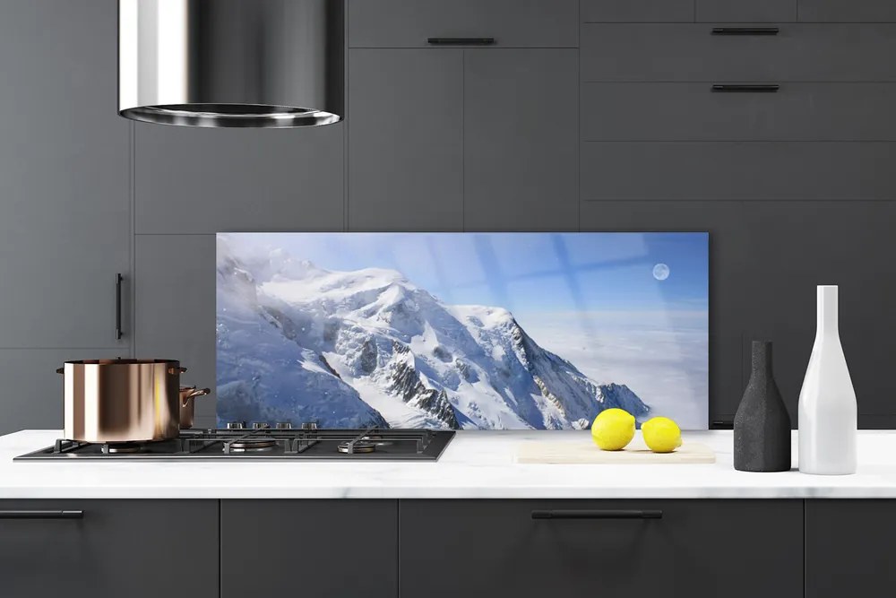 Szkło do Kuchni na Ścianę Błękitne Szczyty Gór