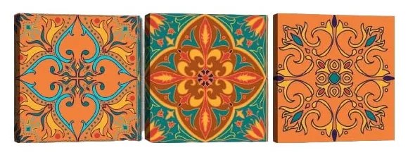 Zestaw 3 obrazów Tablo Center Mandala Secret