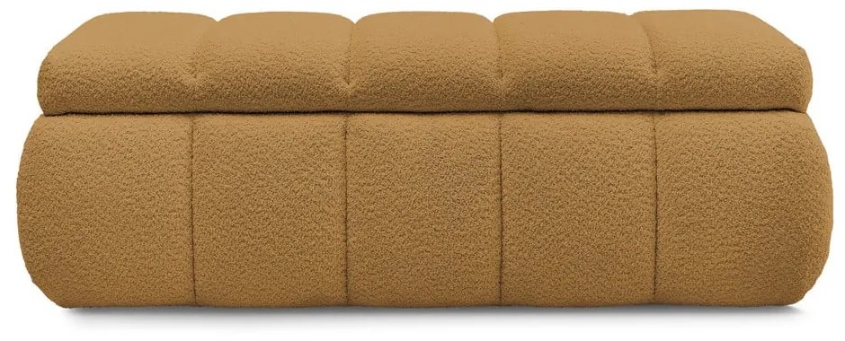 Ławka z materiału bouclé w kolorze ochry – Bobochic Paris