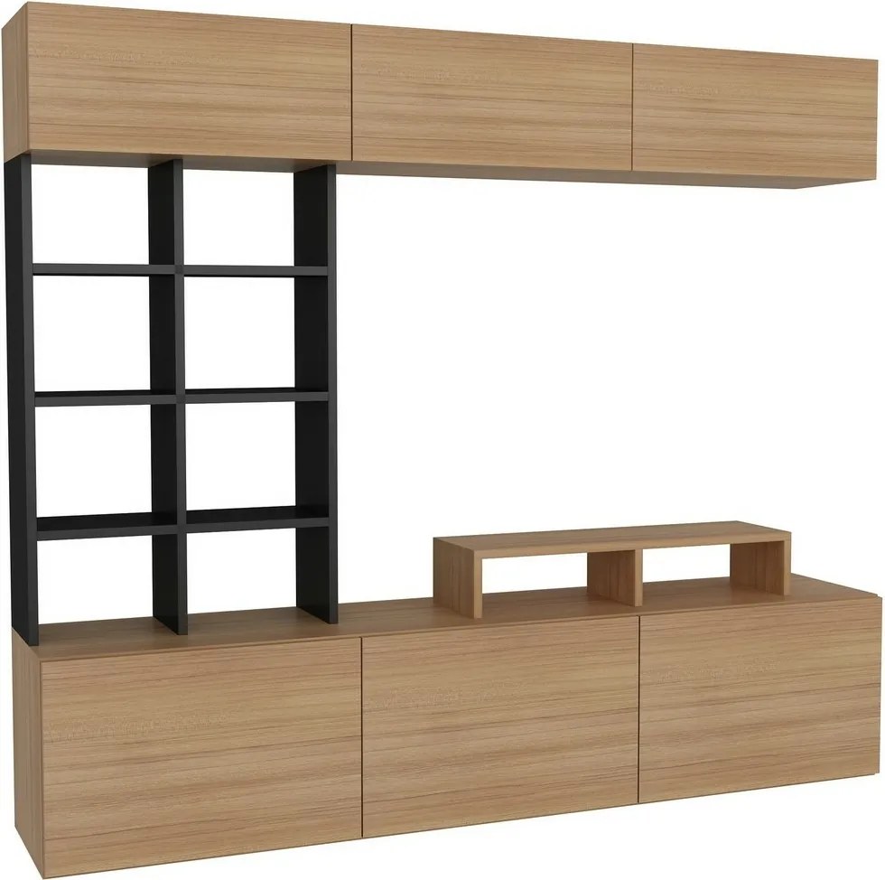Ściana telewizyjna Teak and Black