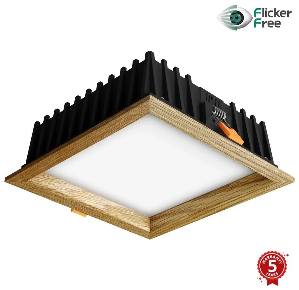 APLED - LED Oświetlenie SQUARE WOODLINE LED/12W/230V 3000K 17x17 cm dąb solidne drewno