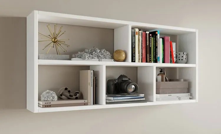 Biała minimalistyczna półka wisząca N3-B65
