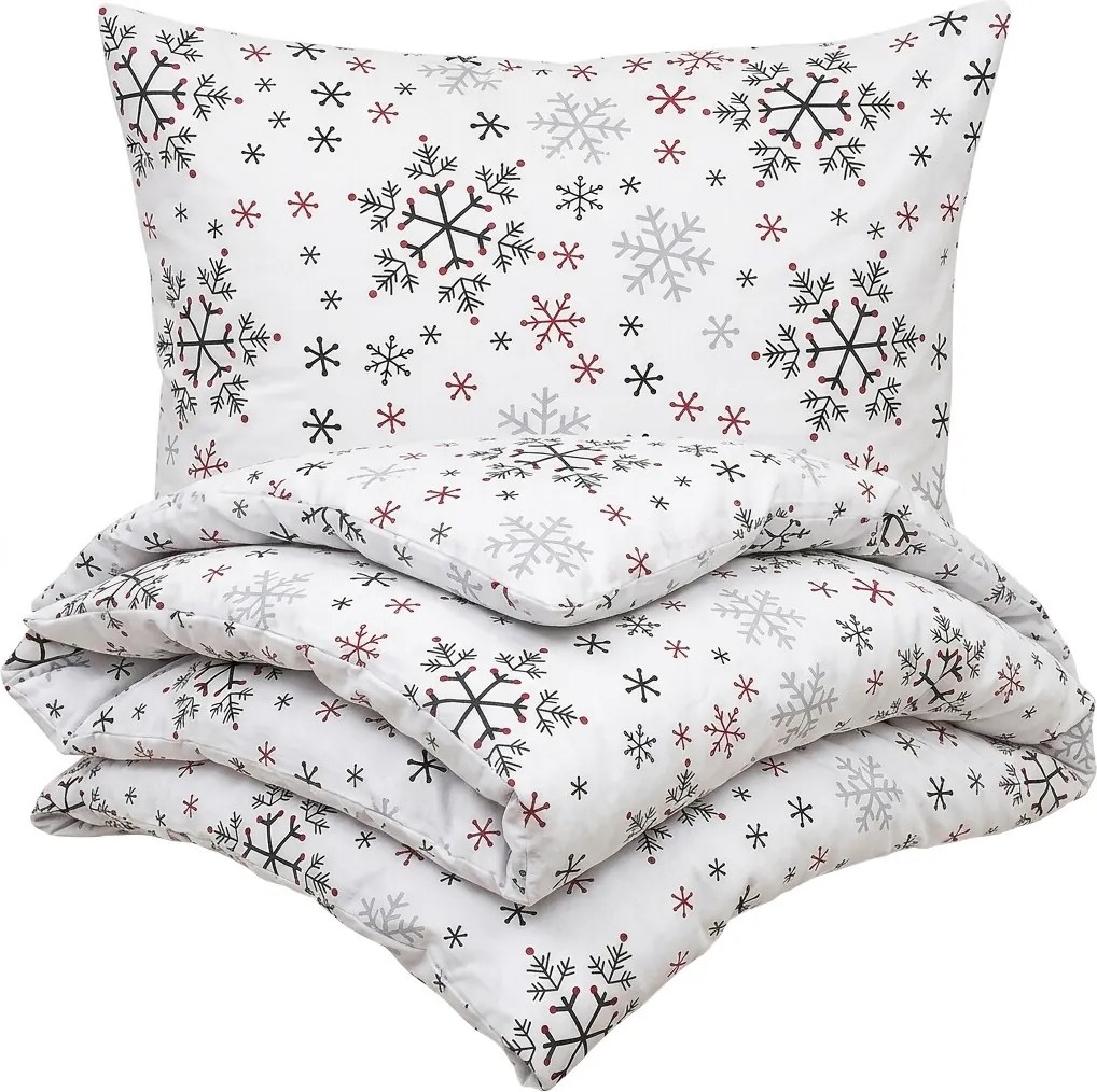 4Home Pościel bawełniana Snowflakes, 220 x 200 cm, 2 szt. 70 x 90 cm