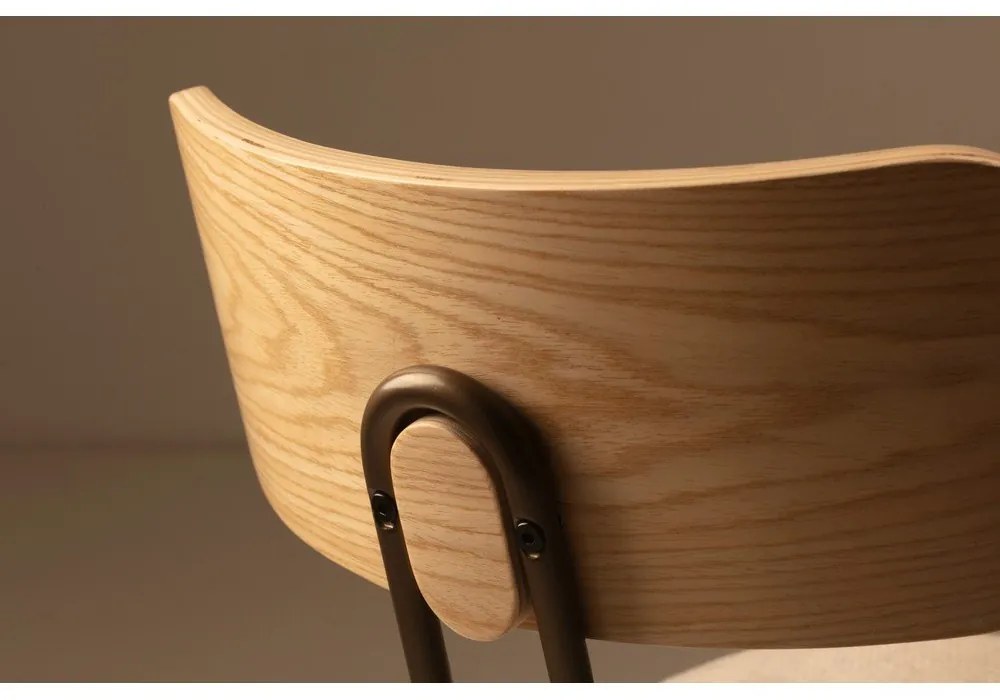 Beżowe/w naturalnym kolorze tapicerowane krzesło Olimpia – MOME