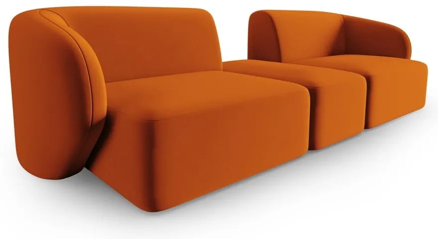 Aksamitna sofa w kolorze terakoty 246 cm Paolo – Milo Casa