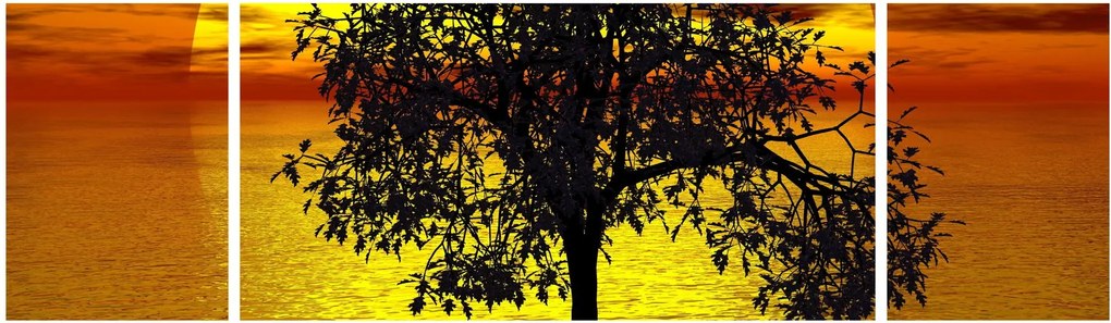 Obraz sylwetki drzewa (170x50 cm)