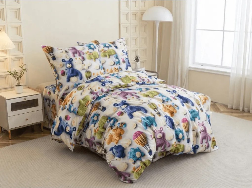 PrzytulneMieszkanie.pl PrzytulneMieszkanie.pl Dziecięca pościel z mikrofibry WOOLIMALS kolorowa Rozmiar pościeli: 70 x 80 cm | 140 x 200 cm