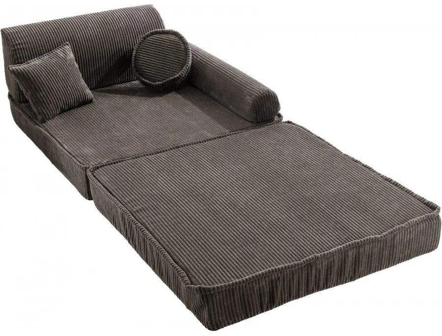 Aesthetic sztruksowa sofa dziecięca, brązowa - meowbaby®