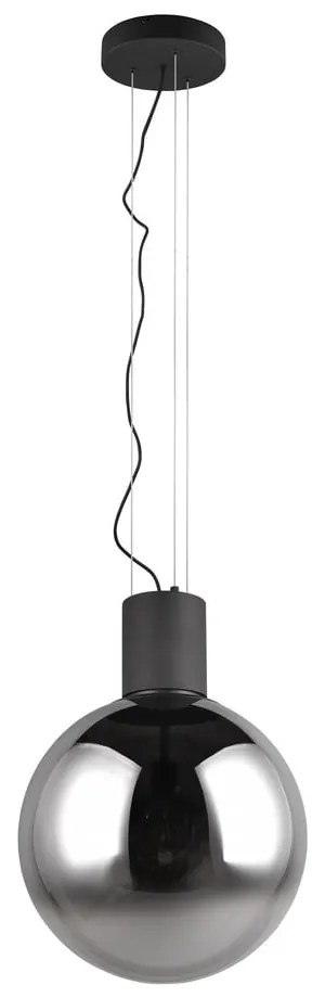 Czarna lampa wisząca LED ze szklanym kloszem ø 50 cm Cipallone – CINQUE