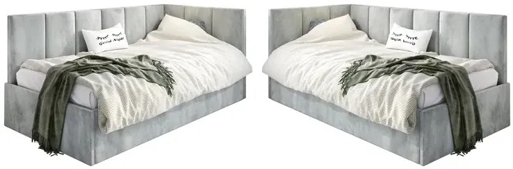 Popielate tapicerowane łóżko młodzieżowe 120x200 C7-S30