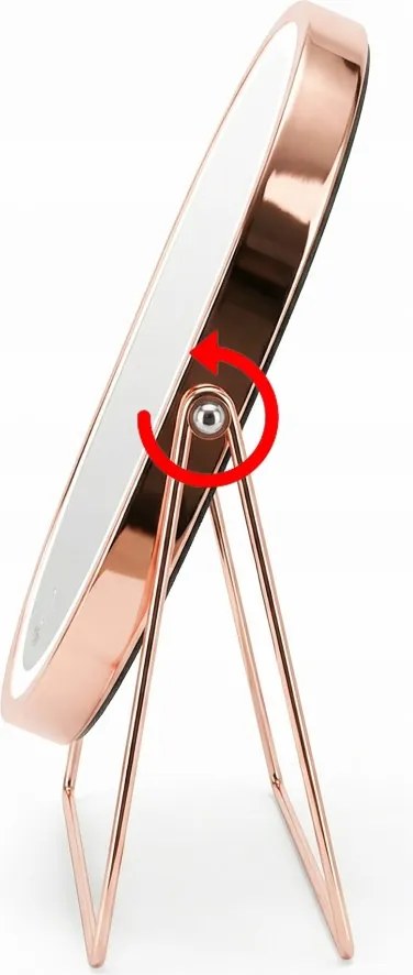 Lusterko Do Makijażu PREMIUM Kosmetyczne POŁYSK Metalowe PODŚWIETLANE LED