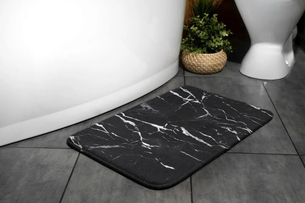 Dywanik łazienkowy antypoślizgowy Dywanik łazienkowy antypoślizgowy Czarny marmur