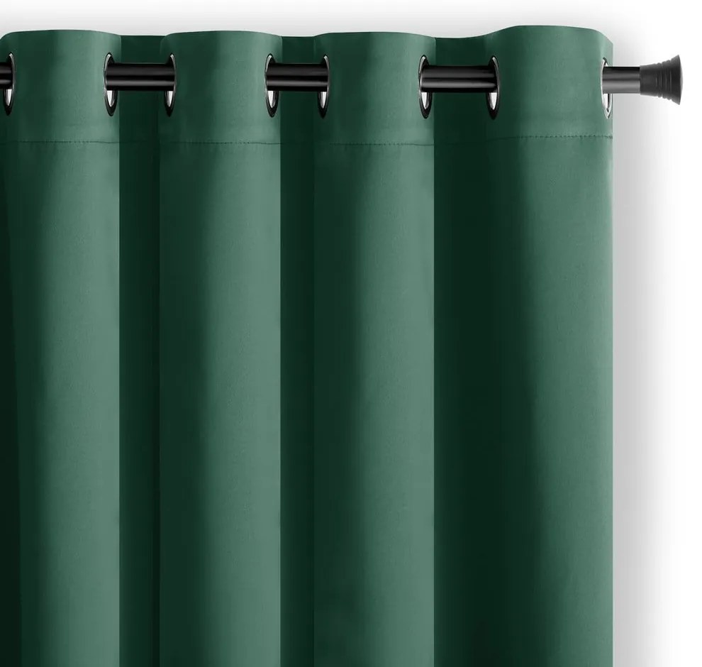 Ciemnozielona zasłona zaciemniająca 140x270 cm Eyelets – Restilo